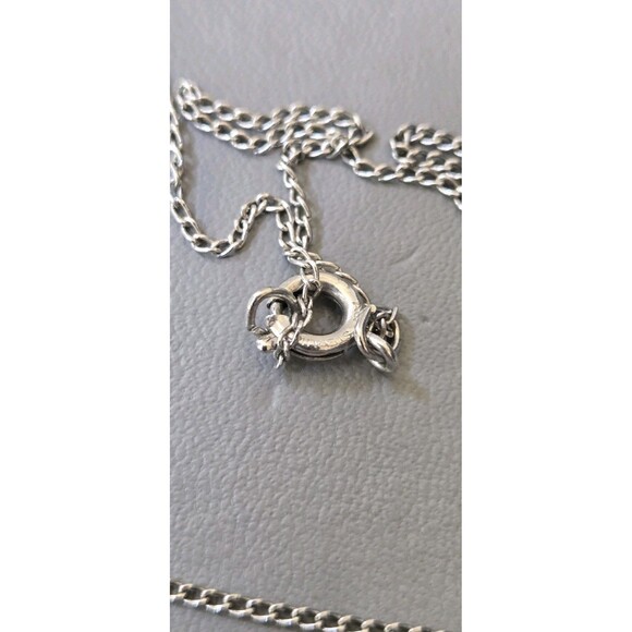 Vintage Sterling Silver Egyptian Scarab Beetle Pendant Chain Necklace 19" - Picture 9 of 11